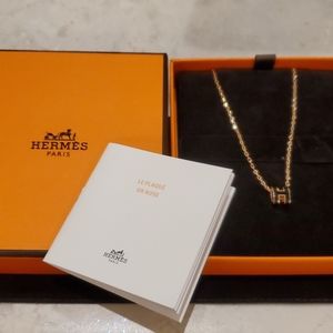 💯 Auth NWT-Rare Hermes Mini Pop H Rosegold pendant